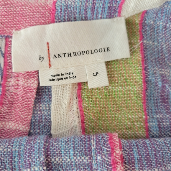 Anthropologie Krisha sleeveless striped multicolor top women's size Large petite - Picture 7 of 12